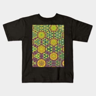 Purple and Lime Green Transitional Pattern - WelshDesignsTP004 Kids T-Shirt